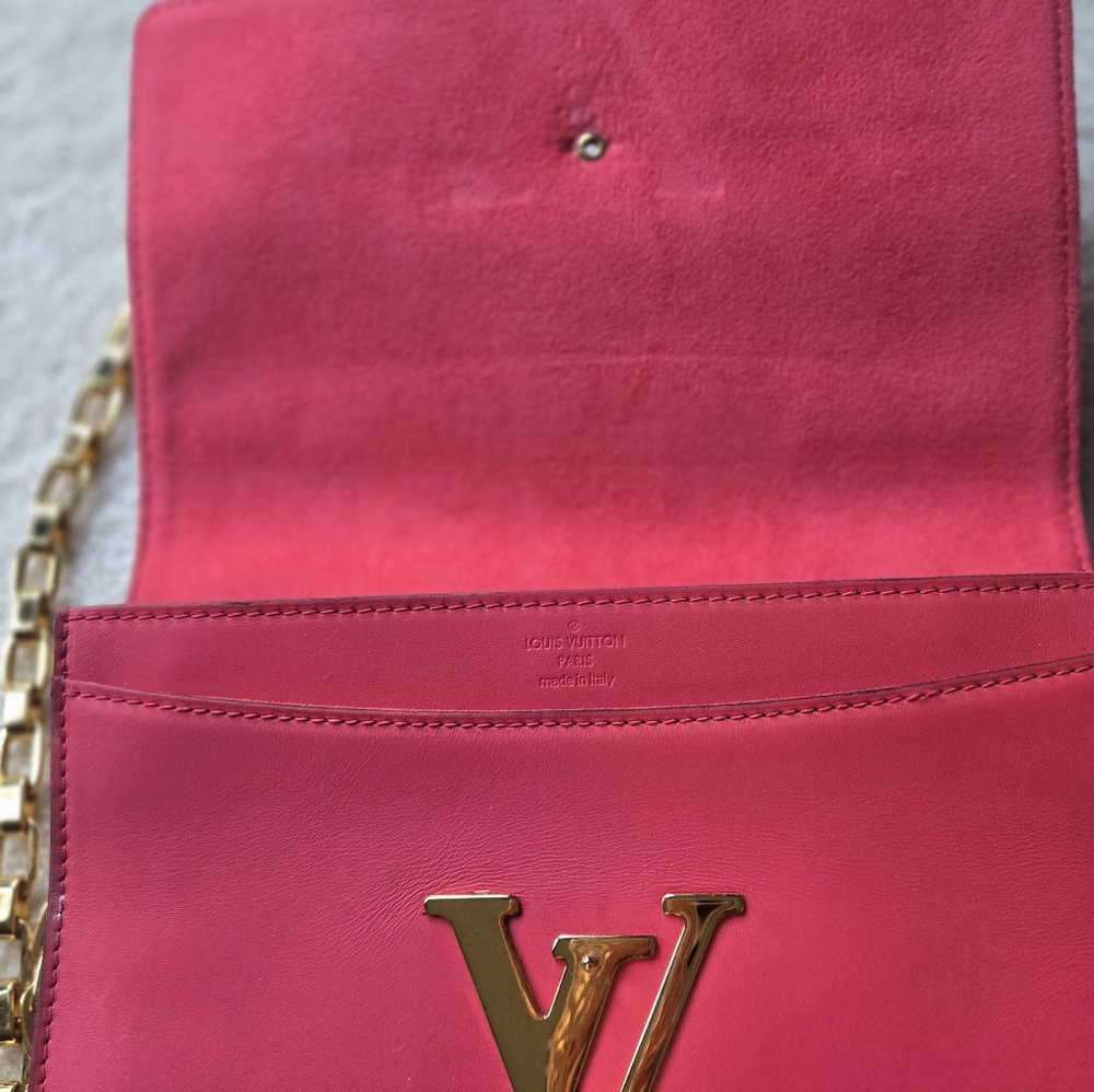 Louis Vuitton Pink Calfskin Leather Chain Louise MM Bag - Picture 9 of 10